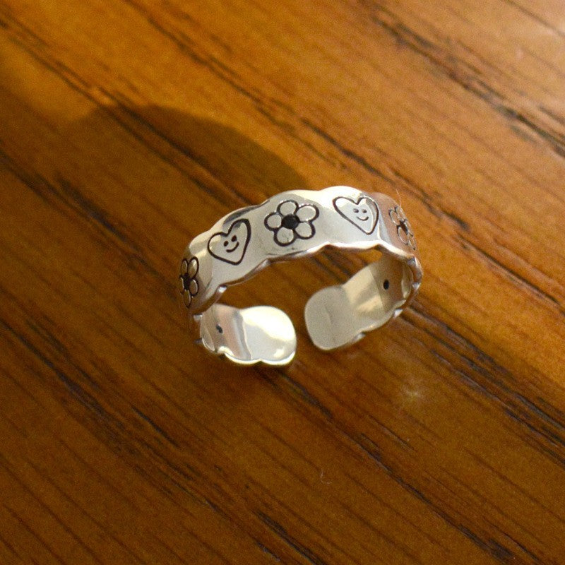 Geometric 925 Sterling Silver Adjustable Ring