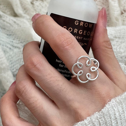 Geometric 925 Sterling Silver Adjustable Ring