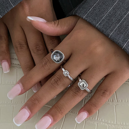 Geometric Acrylic Diamond Ring