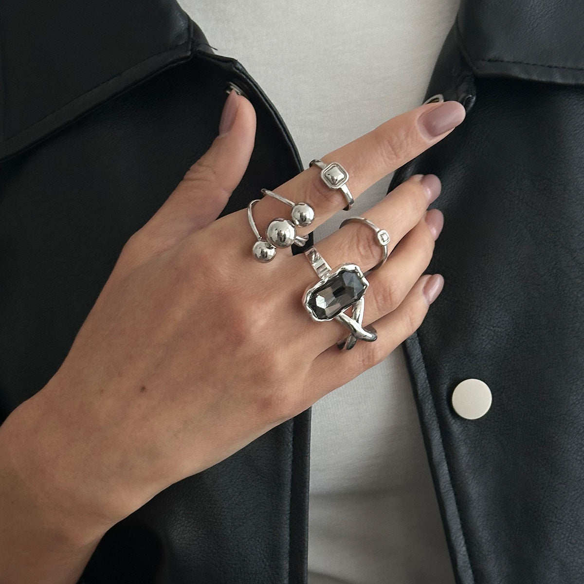 Geometric Acrylic Diamond Ring