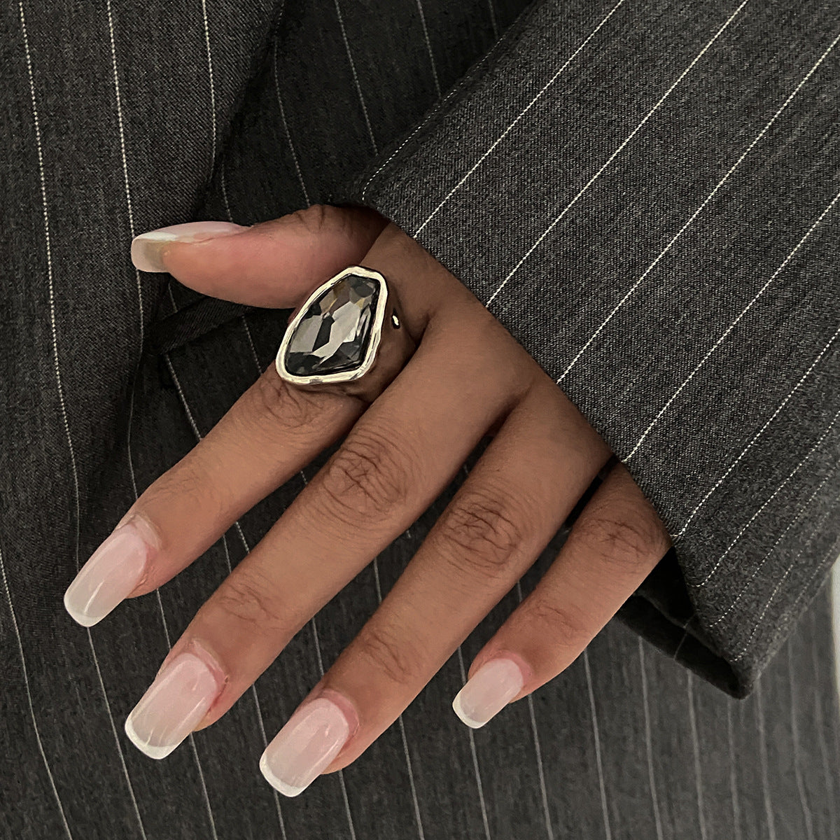 Geometric Acrylic Diamond Ring