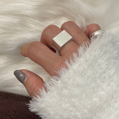 Geometric Adjustable Square Ring