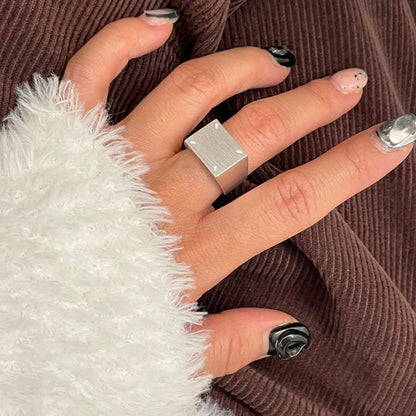 Geometric Adjustable Square Ring