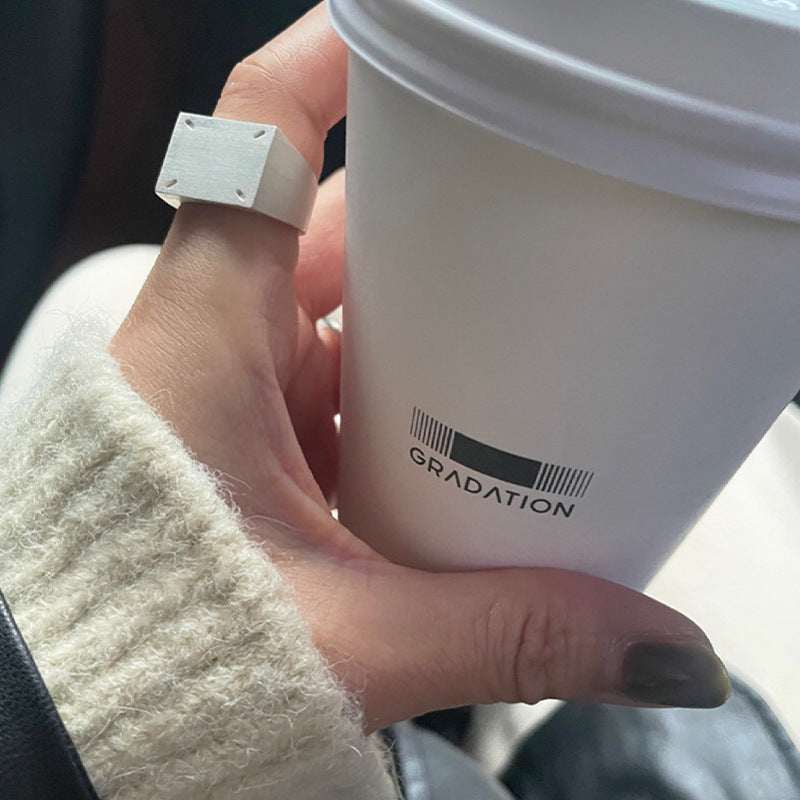 Geometric Adjustable Square Ring