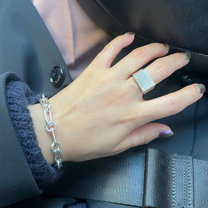Geometric Adjustable Square Ring
