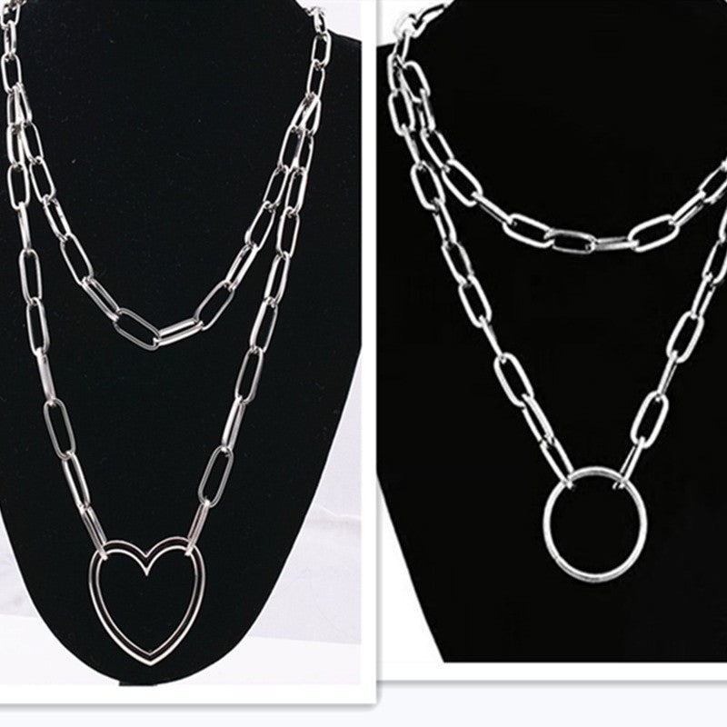 Geometric Alloy Layered Necklace