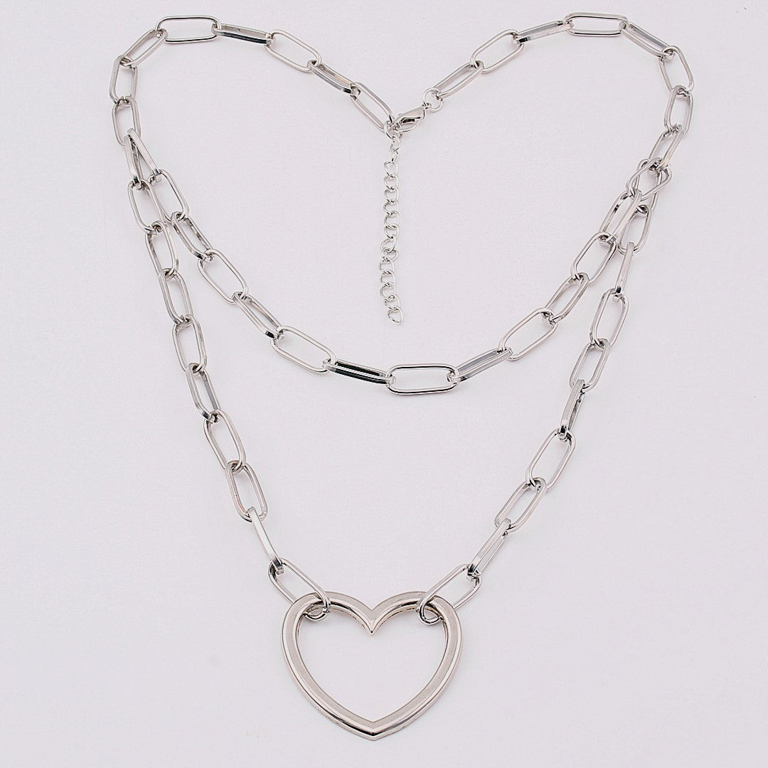 Geometric Alloy Layered Necklace
