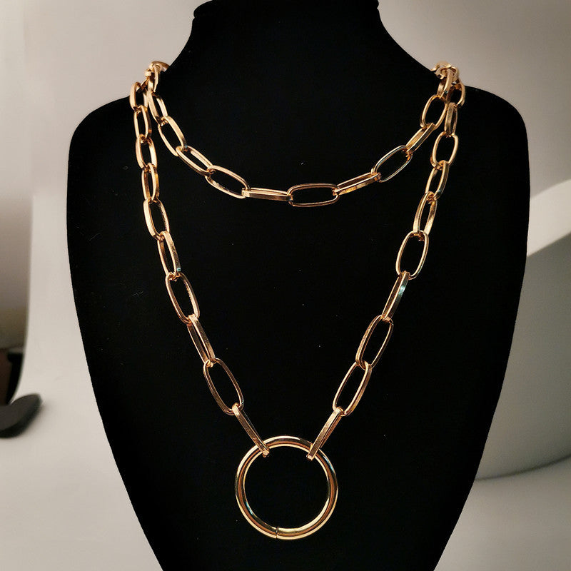 Geometric Alloy Layered Necklace