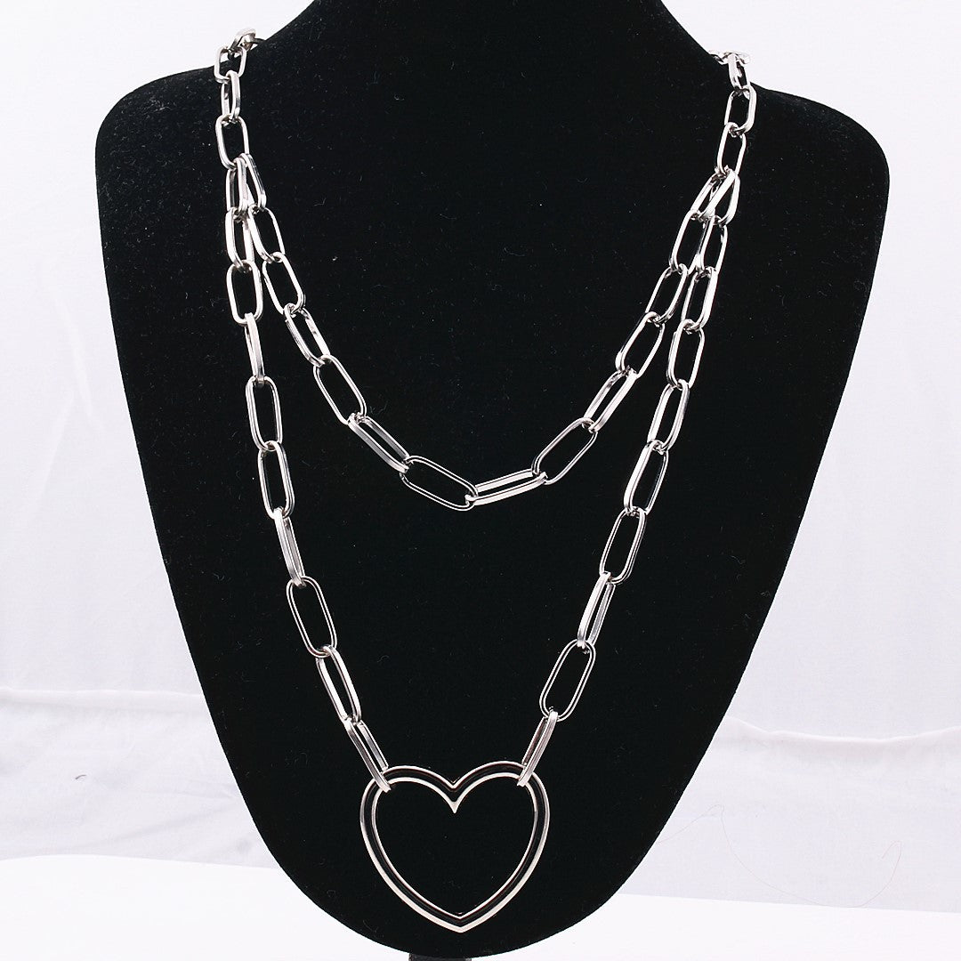 Geometric Alloy Layered Necklace