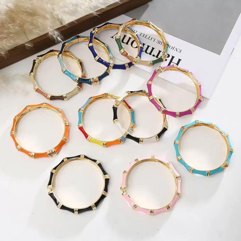 Geometric Bamboo Style Bracelet Set