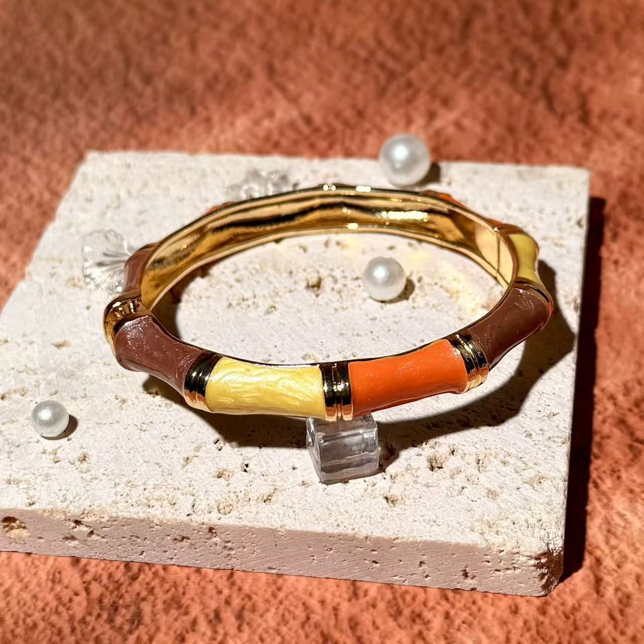 Geometric Bamboo Style Bracelet Set