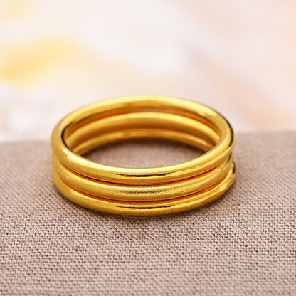 Geometric Brass Gold Plated Ring