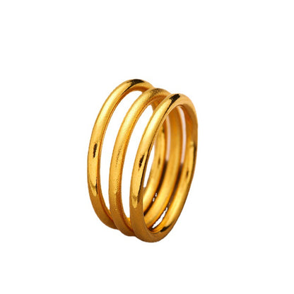 Geometric Brass Gold Plated Ring