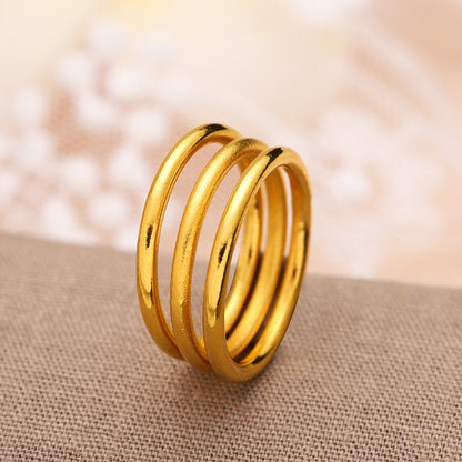Geometric Brass Gold Plated Ring