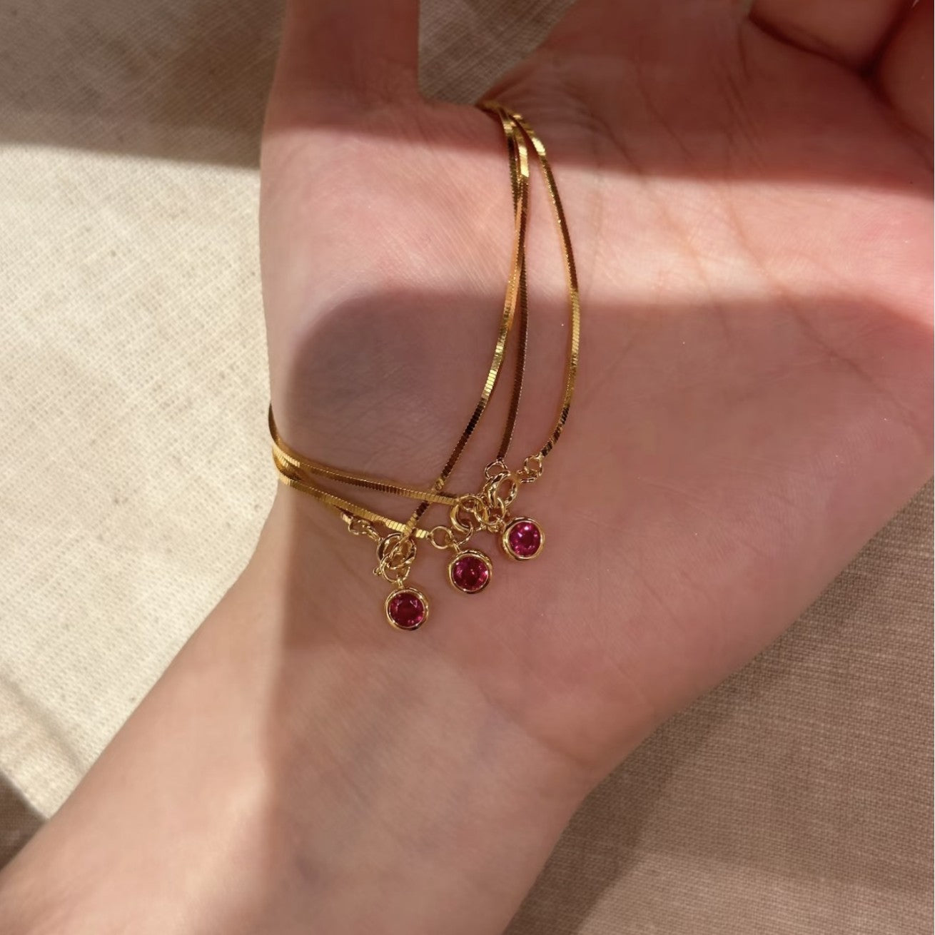 Geometric Bubble Diamond Snake Bone Bracelet