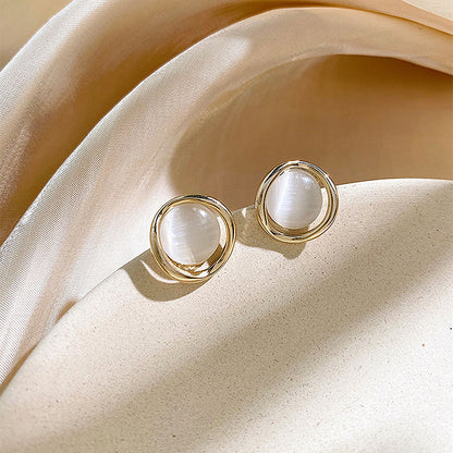 Geometric Cat's Eye Earrings
