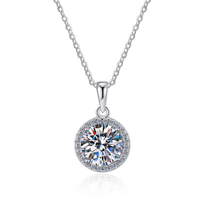 Geometric Circle Moissanite Sterling Silver Jewelry Set