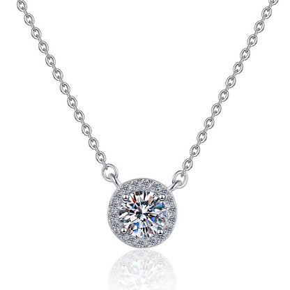 Geometric Circle Moissanite Sterling Silver Jewelry Set