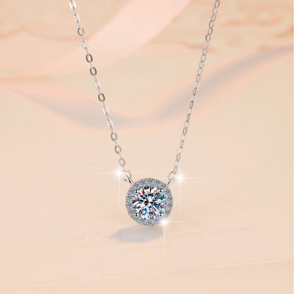 Geometric Circle Moissanite Sterling Silver Jewelry Set