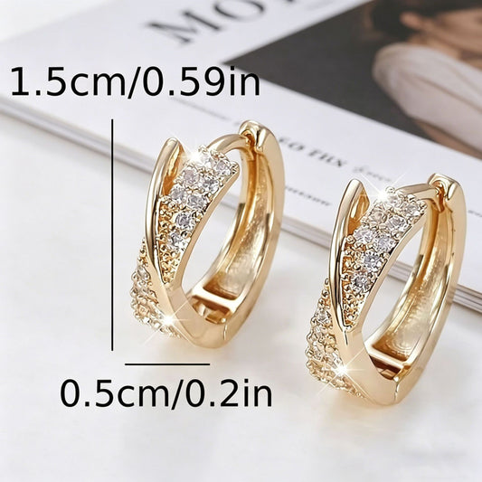Geometric Cross Hoop Earrings