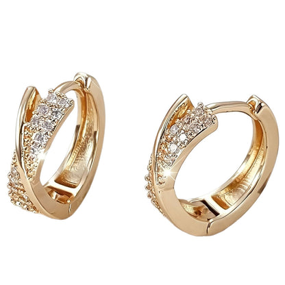 Geometric Cross Hoop Earrings