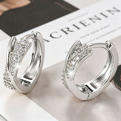 Geometric Cross Hoop Earrings