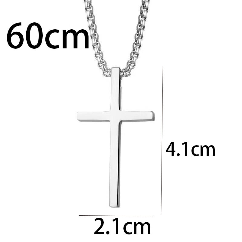 Geometric Cross Titanium Steel Necklace
