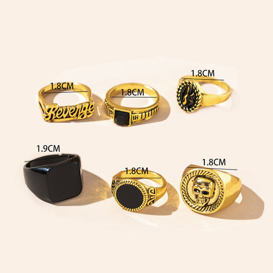 Geometric Crystal Alloy Vintage Ring