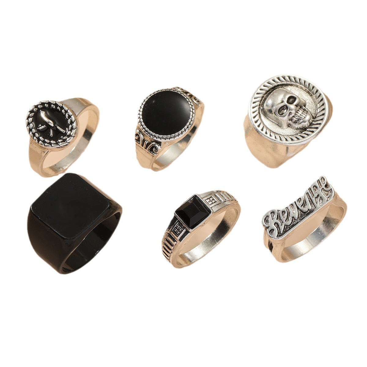 Geometric Crystal Alloy Vintage Ring