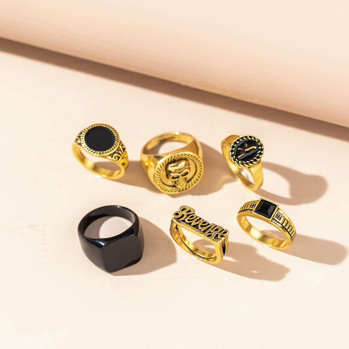 Geometric Crystal Alloy Vintage Ring