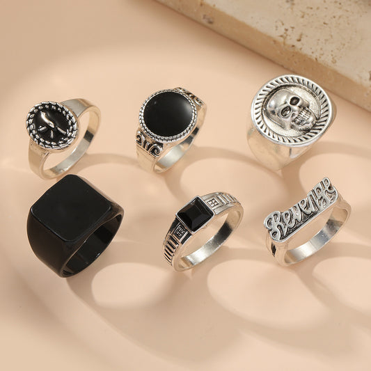 Geometric Crystal Alloy Vintage Ring