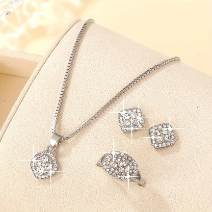 Geometric Diamond-accented Jewelry Set