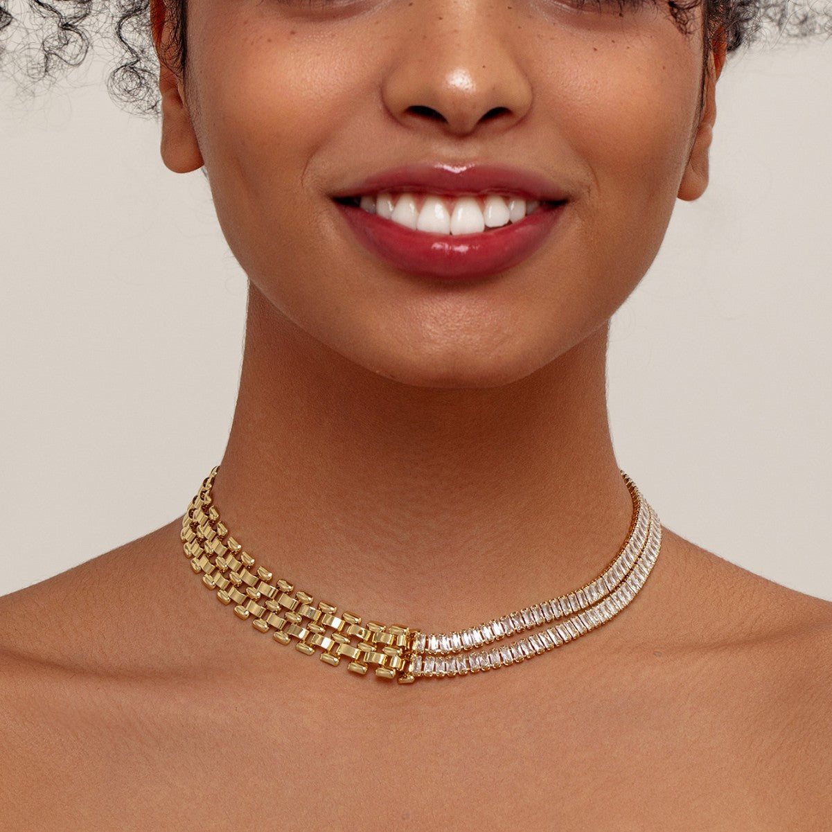 Geometric Diamond Collarbone Necklace for Women