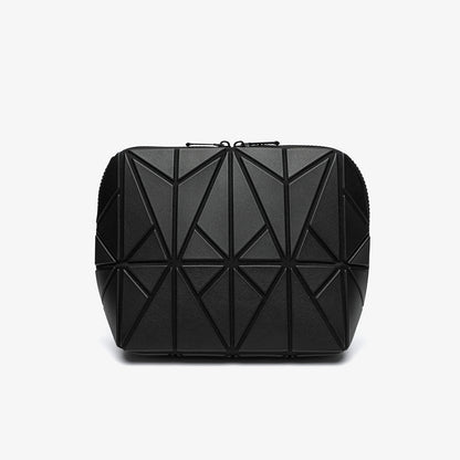 Geometric diamond pattern cosmetic bag