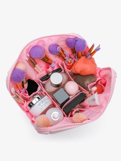 Geometric diamond pattern cosmetic bag