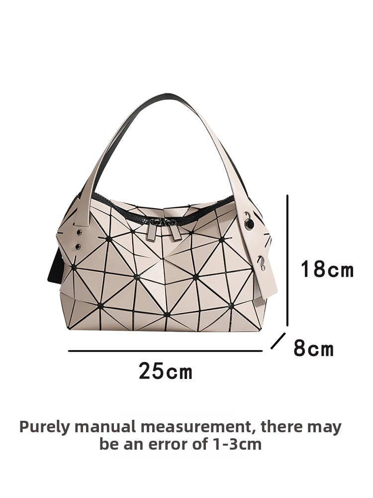 Geometric diamond pattern handbag