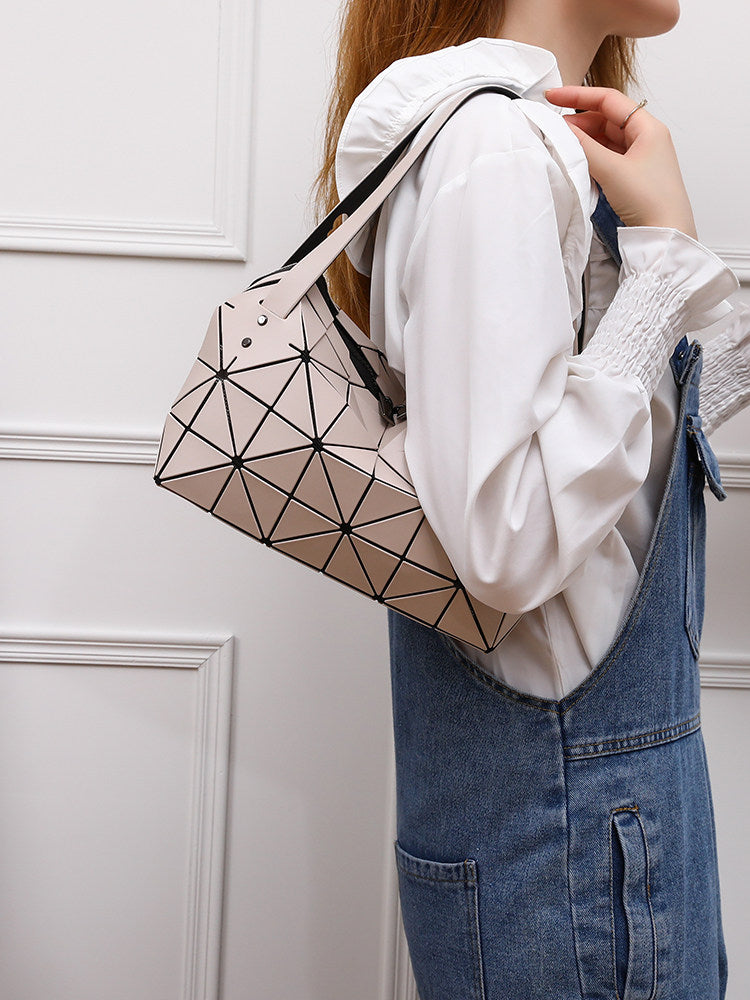 Geometric diamond pattern handbag