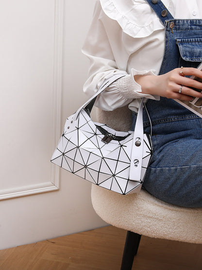 Geometric diamond pattern handbag