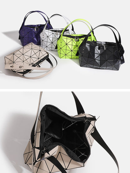 Geometric diamond pattern handbag