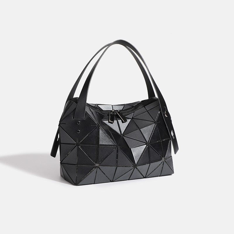 Geometric diamond pattern handbag