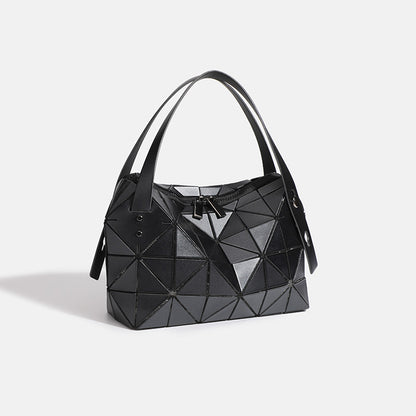 Geometric diamond pattern handbag