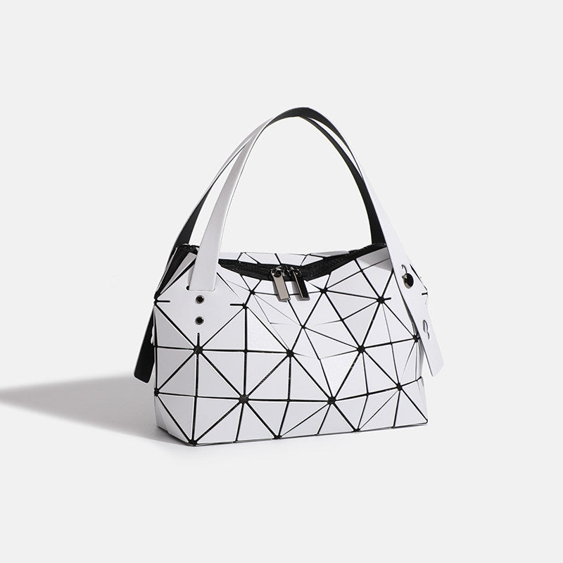 Geometric diamond pattern handbag