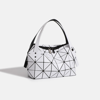 Geometric diamond pattern handbag