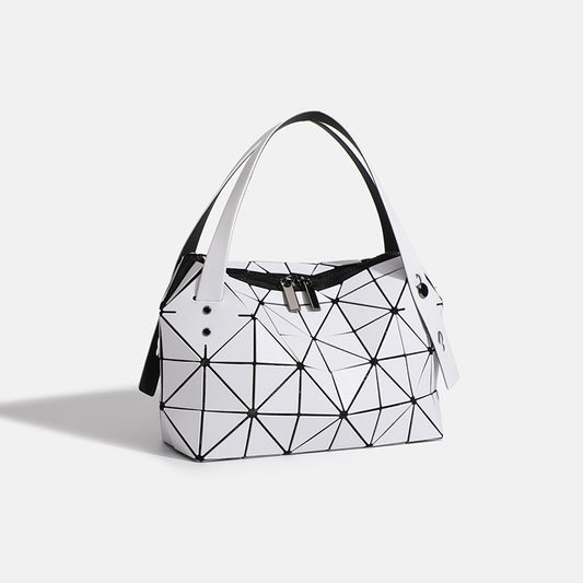 Geometric diamond pattern handbag