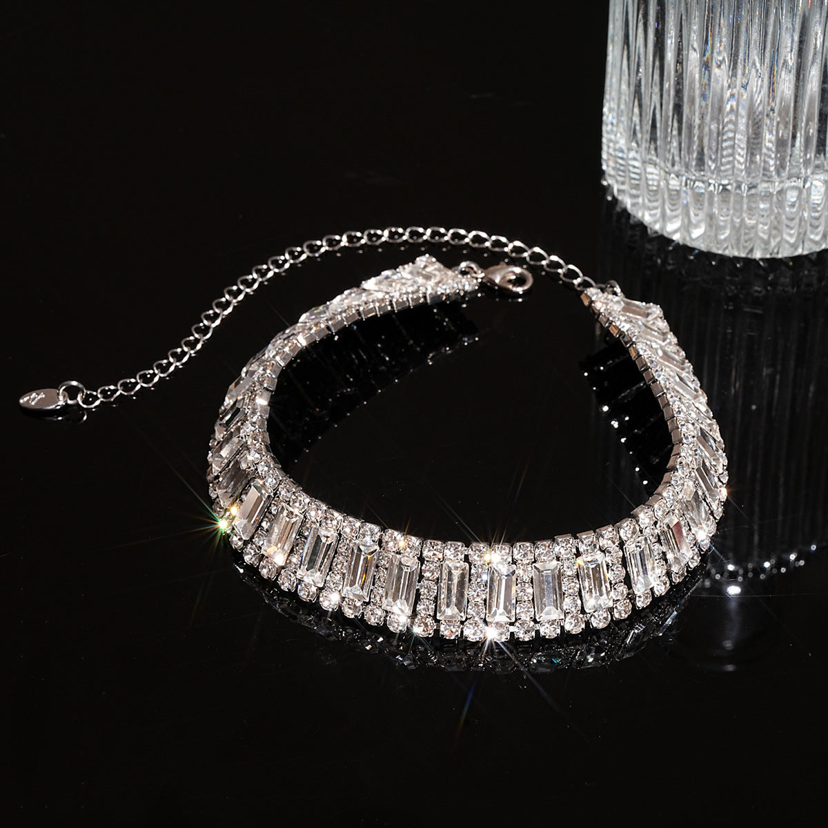 Geometric Diamond Square Necklace