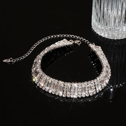 Geometric Diamond Square Necklace