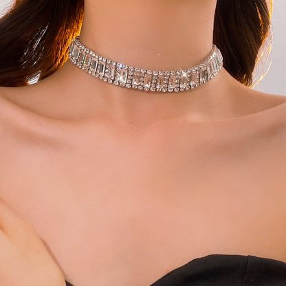 Geometric Diamond Square Necklace