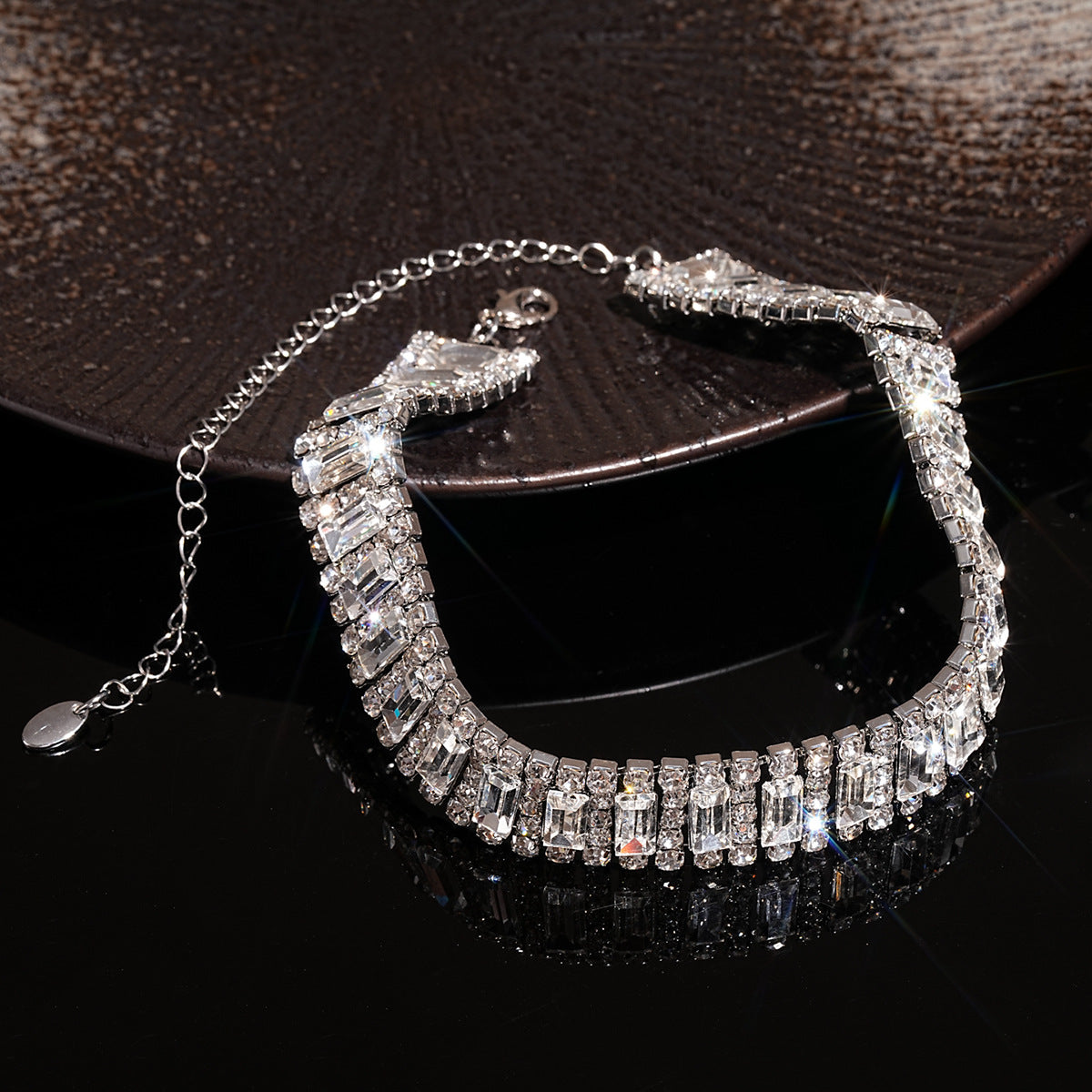 Geometric Diamond Square Necklace