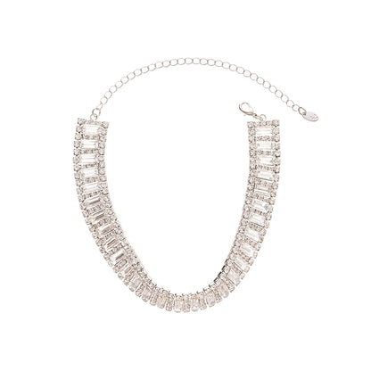 Geometric Diamond Square Necklace