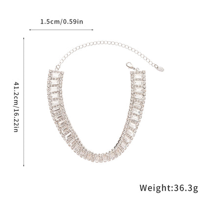 Geometric Diamond Square Necklace
